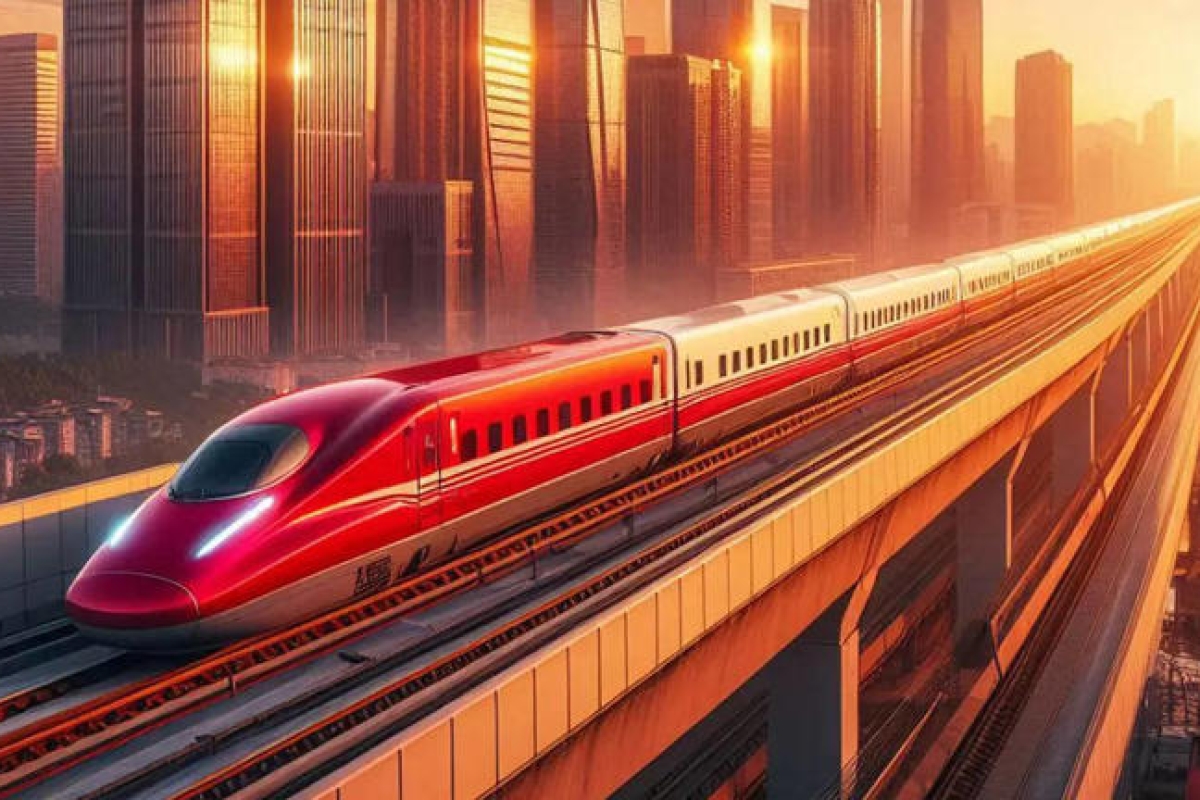 India's first bullet train, designed to achieve an average speed of 250 km/h and equipped with the advanced Kavach 5.0 safety system, is being built within the country.